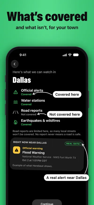 What’s covered and what isn’t for your town: covered and not covered items for Dallas, with a real alert near Dallas.